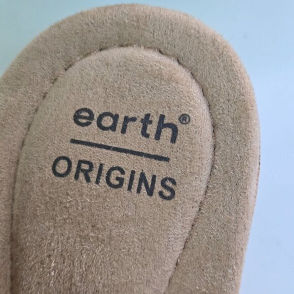 Earth Origins Kendra Khloe Leather Cork Wedge Sandals Amber Yellow Size 7M - Picture 7 of 9